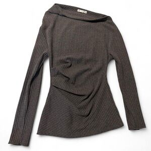 Zara Dark Gray Ribbed Sweatshirt